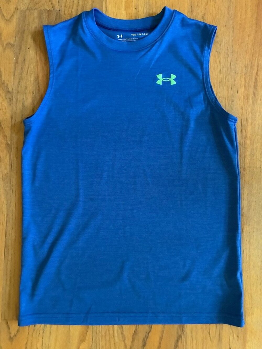 Under Armour Boys Royal Blue Sleeveless Training Shirt Youth Med